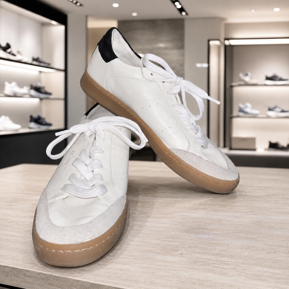 Sam Edelman Reve Josi White Leather Suede Gum Sole Lace Up Sneakers Women’s 5.5
